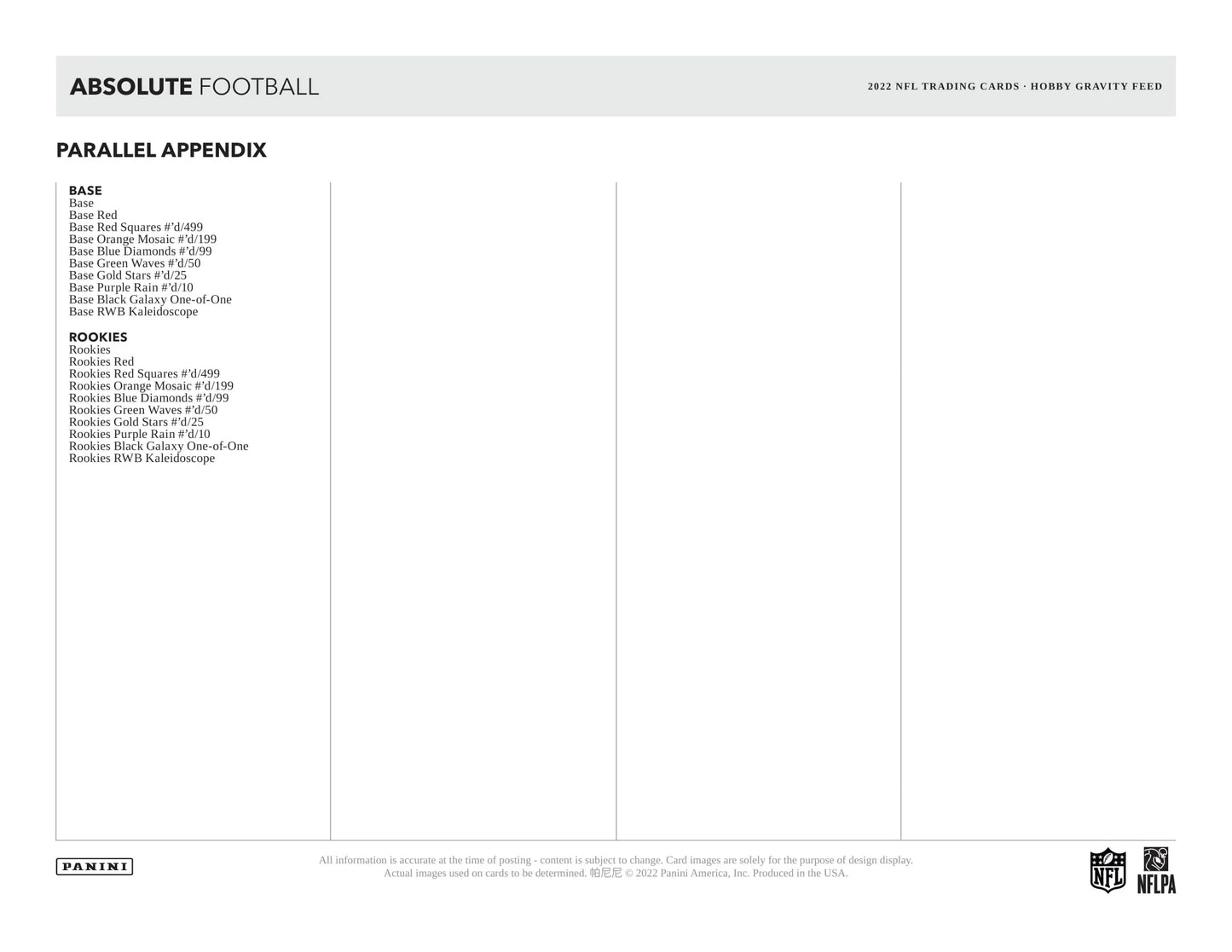 2023 Panini Absolute Football Gravity Feed 6 Box Case