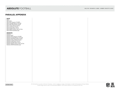 2023 Panini Absolute Football Gravity Feed 6 Box Case