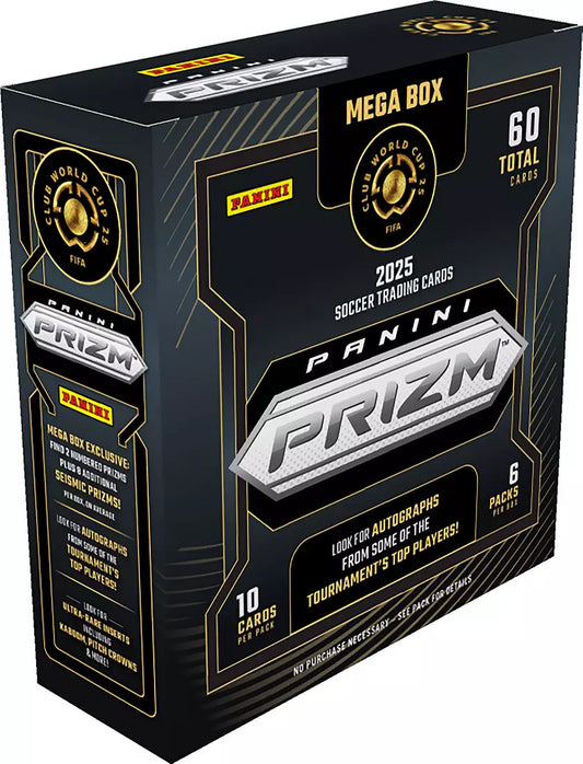 2025 Panini Prizm FIFA Club World Cup Soccer Hobby Mega Box 20 Box Case