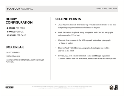 2022 Panini Playbook Football Hobby Box