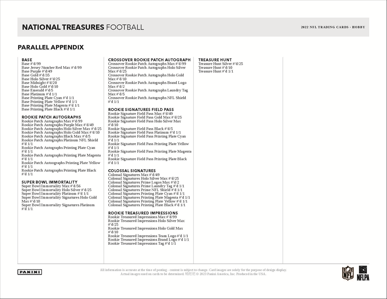 2022 Panini National Treasures Football Hobby Box