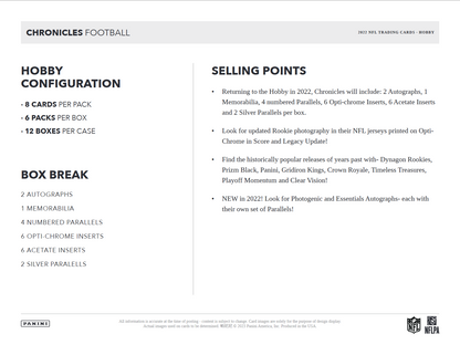 2022 Panini Chronicles Football Hobby Box