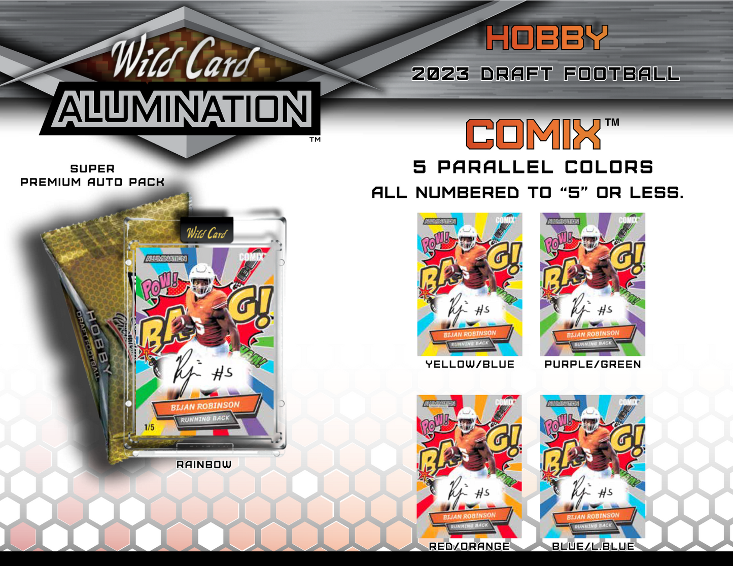 2023 Wild Card Alumination Draft Football Hobby 12 Box Case