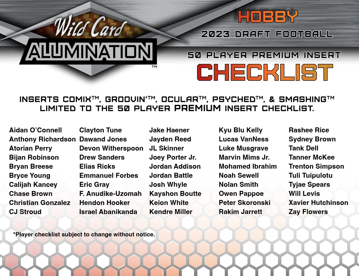 2023 Wild Card Alumination Draft Football Hobby 12 Box Case