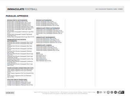 2023 Panini Immaculate Collegiate Football Hobby 5 Box Case