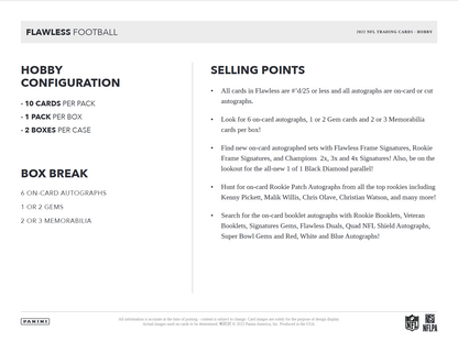 2022 Panini Flawless Football Hobby Box