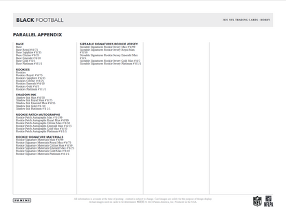 2023 Panini Black Football Hobby Box