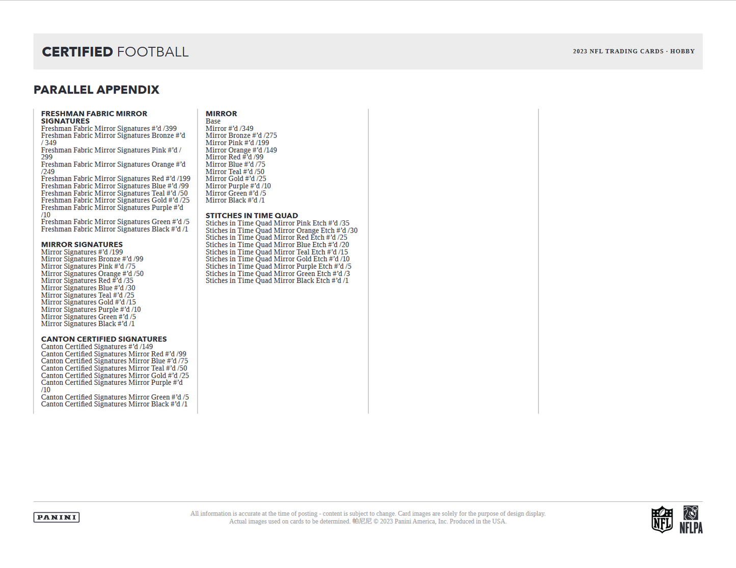 2023 Panini Certified Football Hobby Box