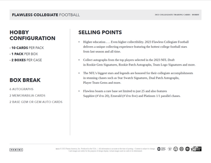 2023 Panini Flawless Collegiate Football Hobby Box
