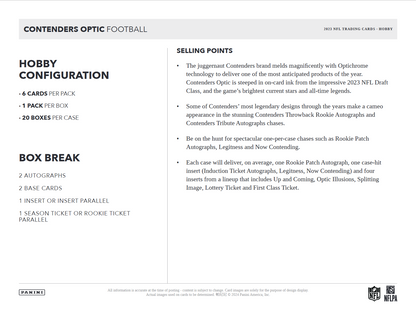 2023 Panini Contenders Optic Football Hobby Box