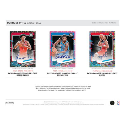 2023/24 Panini Donruss Optic Basketball Fast Break 20 Box Case